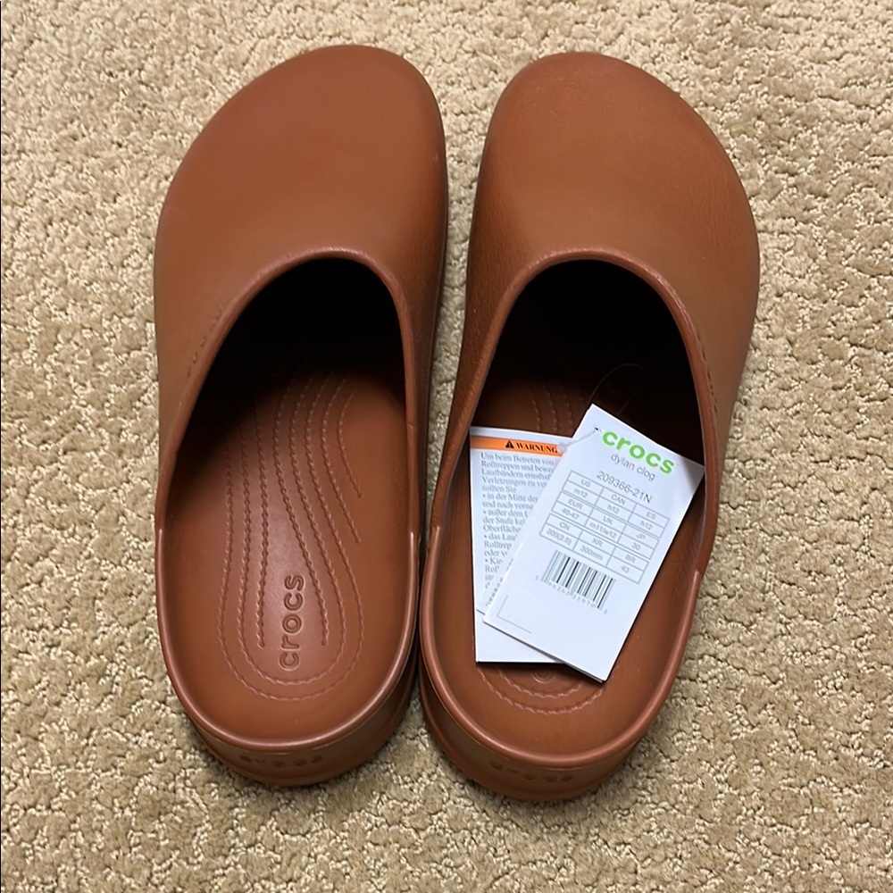 Crocs Brown Slip-On Dylan Clogs - NWT